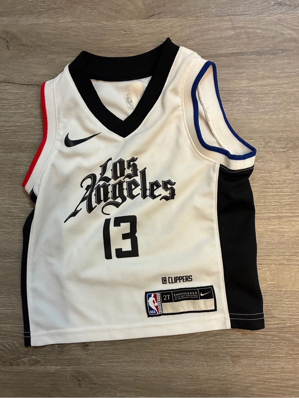 Nike White Los Angeles Clippers Youth #13 Jersey with Black Trim